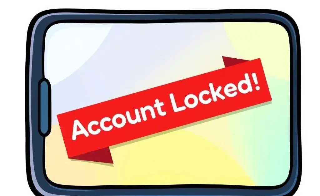 Account locked alert on a bank app