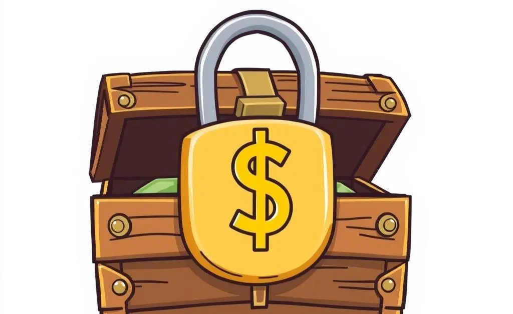 Image of a lock on a treasure chest symbolizing secure financial accounts.