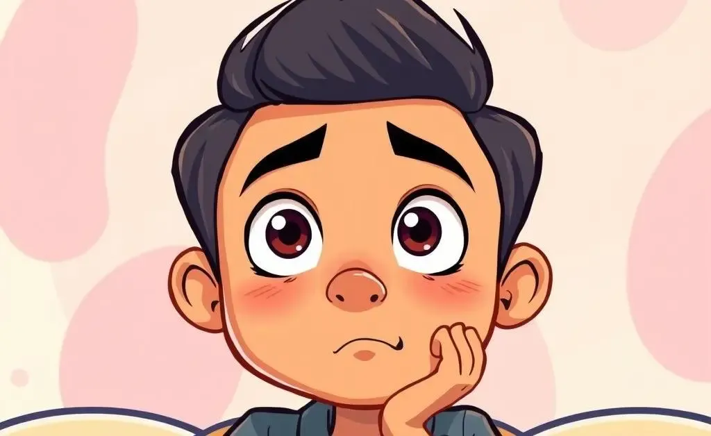 Cartoon-style illustration of a person actively listening with a thoughtful expression