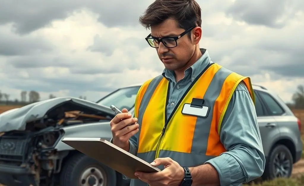 Illustration of an adjuster during a site visit
