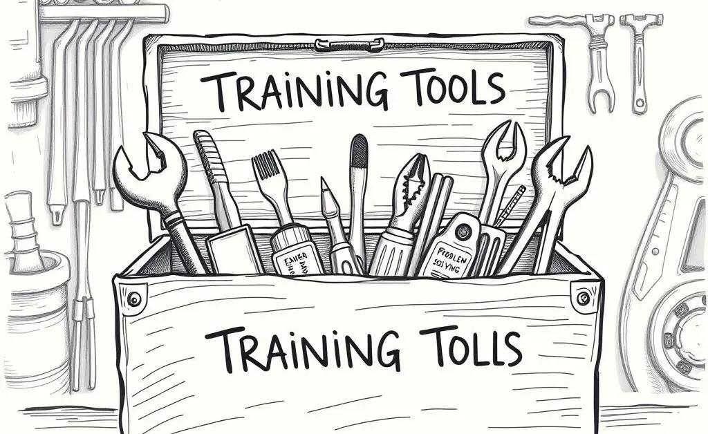 Toolbox labeled 'Training Tools' with various skills.