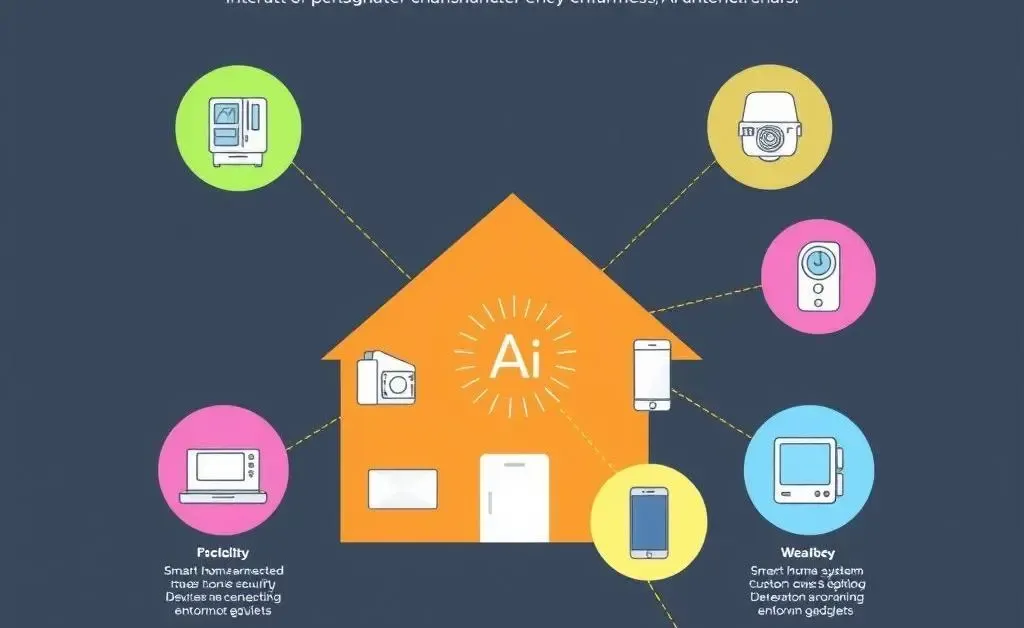 An infographic depicting the impact of custom chips on everyday AI applications, like smart homes and devices.