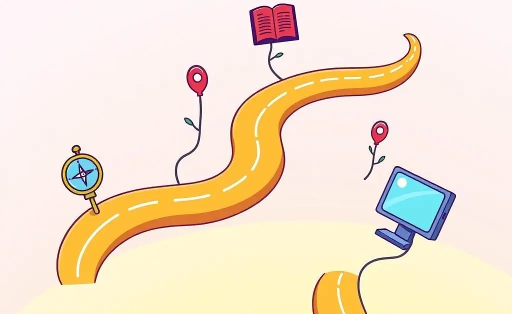 A career roadmap with various paths