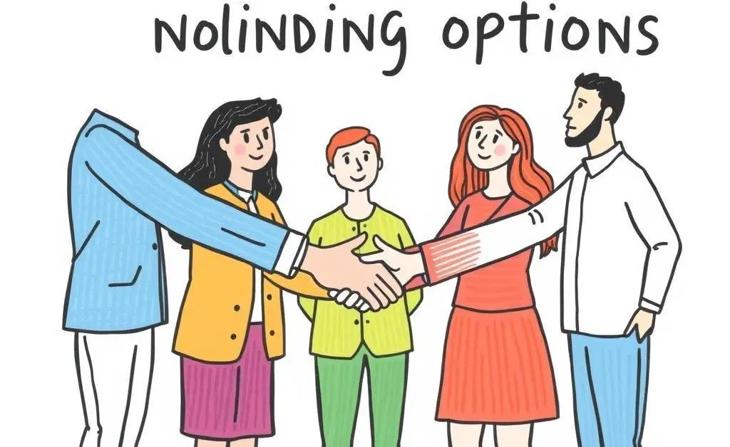 Hand-drawn illustration showing a diverse group of people shaking hands, symbolizing alternative lending options.
