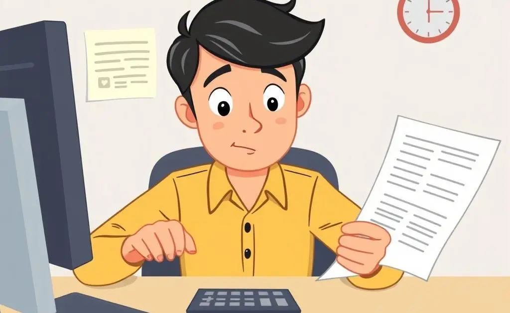 Person analyzing finances at a desk