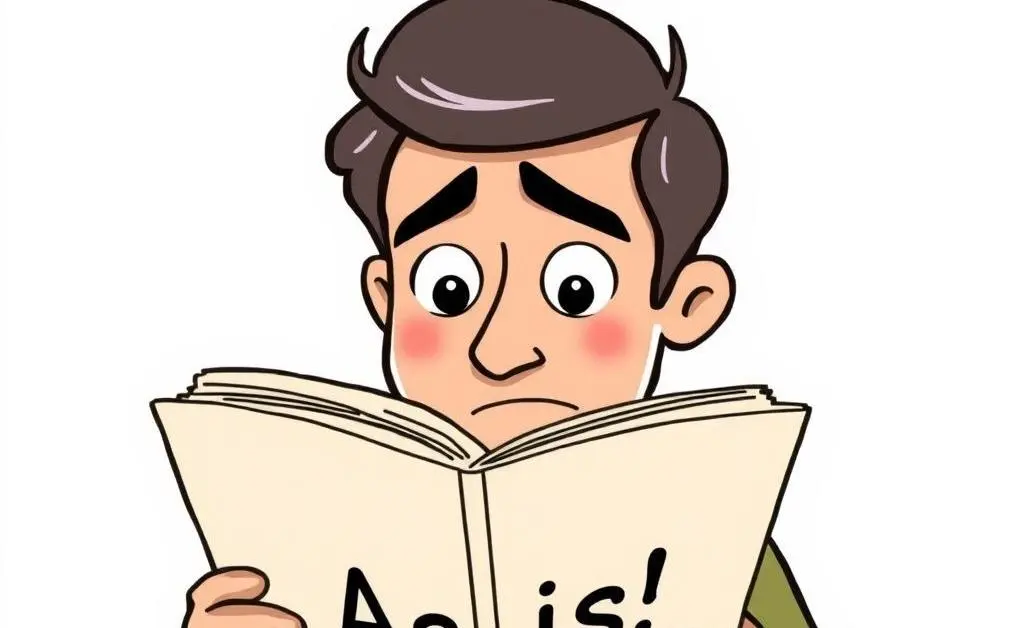 Person reading paperwork labeled 'As Is'