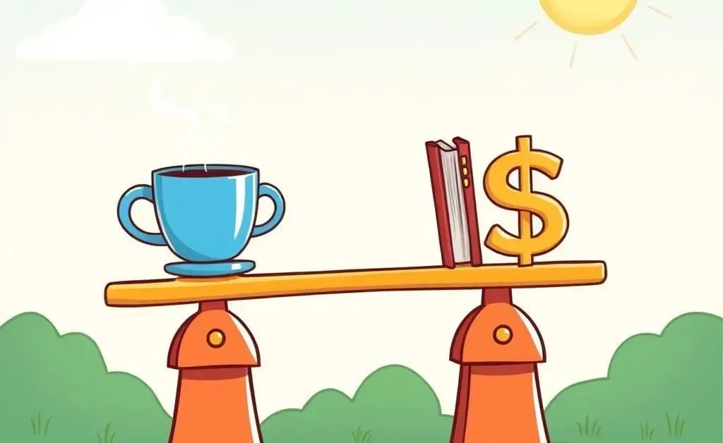 Balancing work, lifestyle, and finances on a seesaw