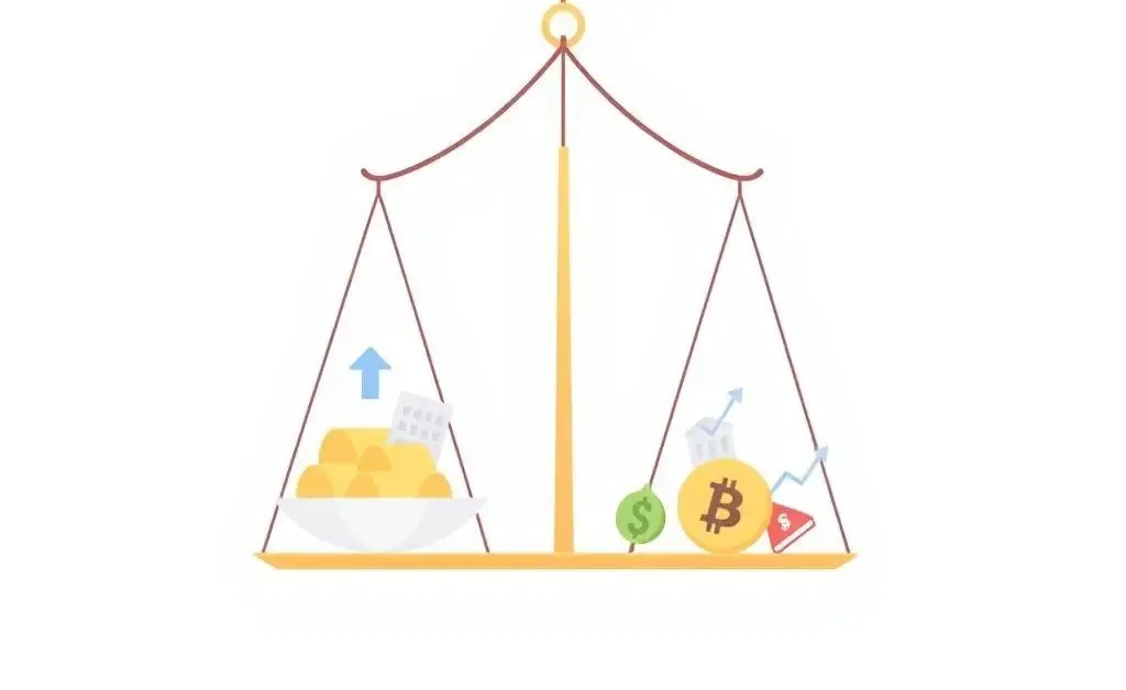 A balanced scale illustrating diversified assets.
