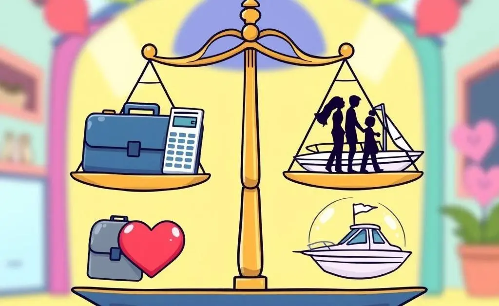 Balancing work and life illustration