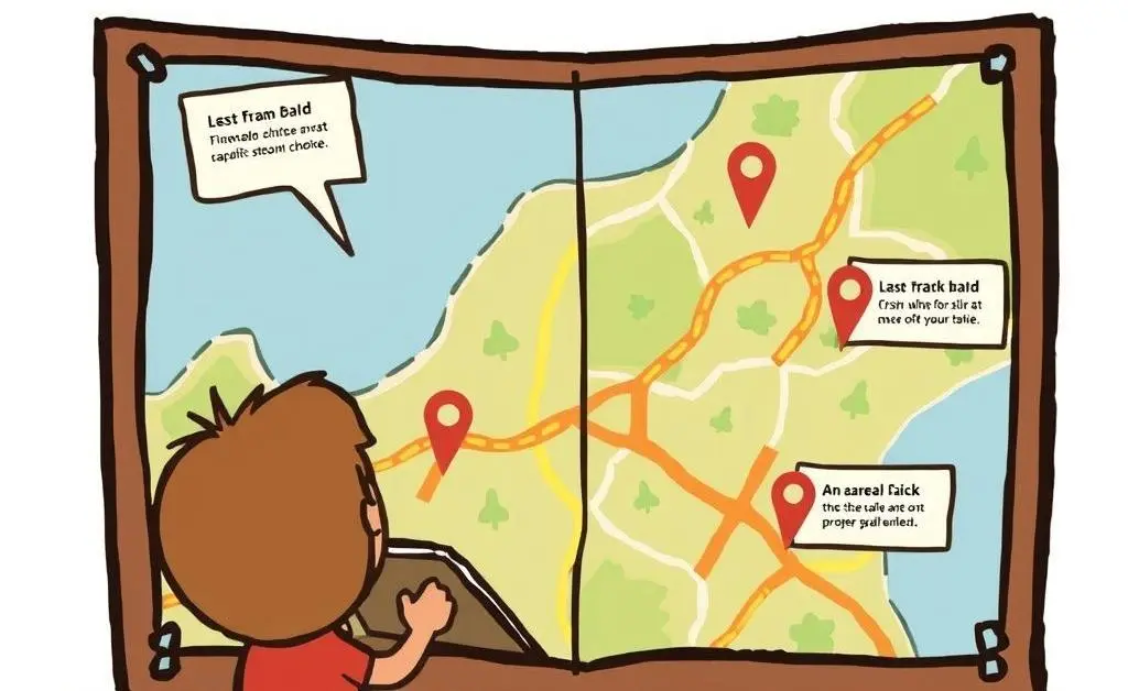 A person examining a life choices map.