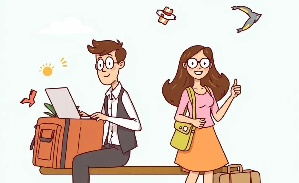 Illustration of balancing work and personal life during a career break.