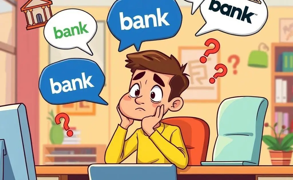 Illustration of a person pondering banking queries
