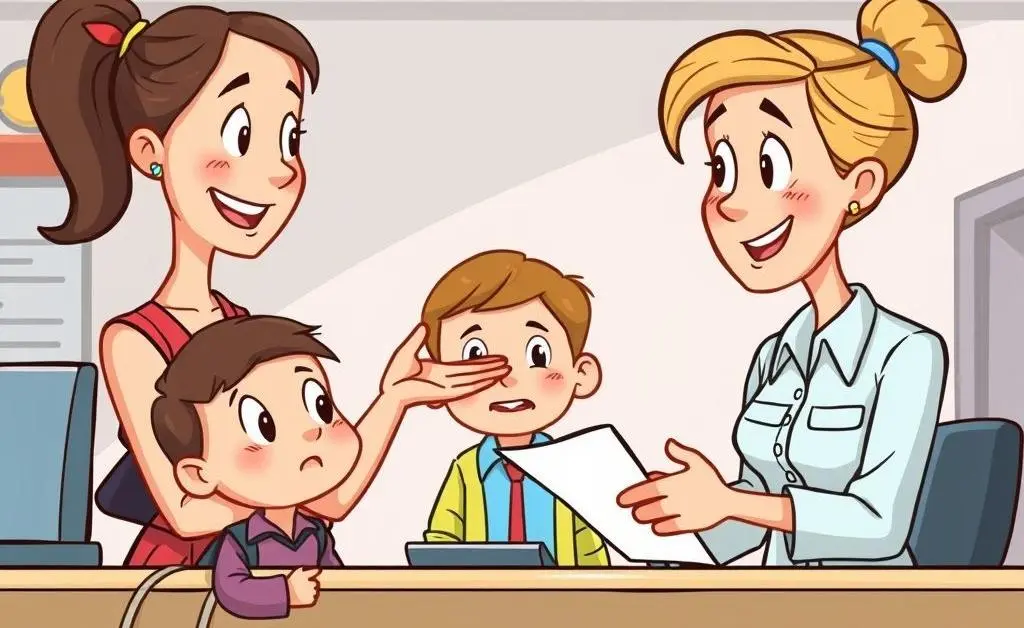Bank teller explaining to a customer