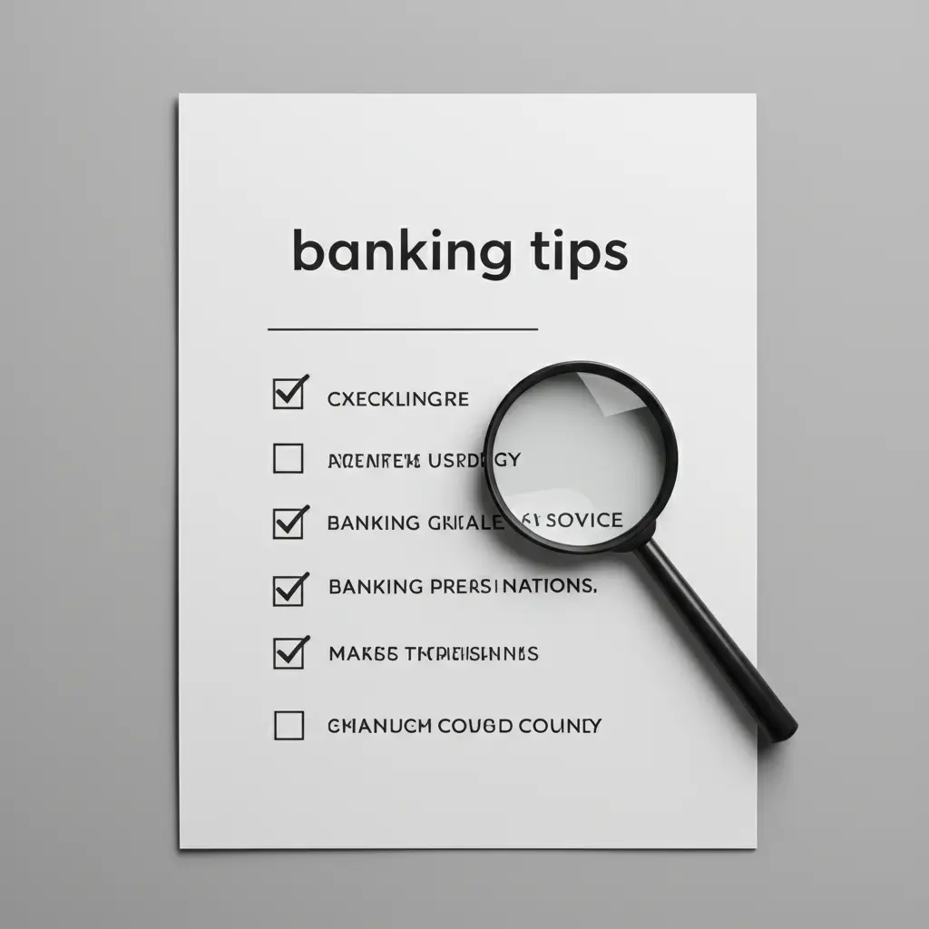 Checklist with banking tips