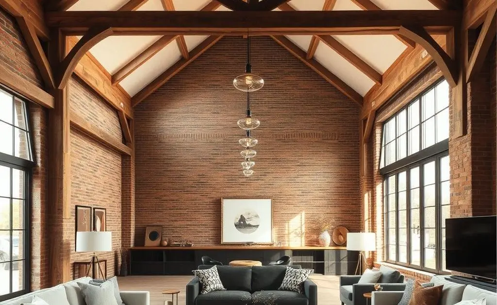 Modern living room in a converted barn