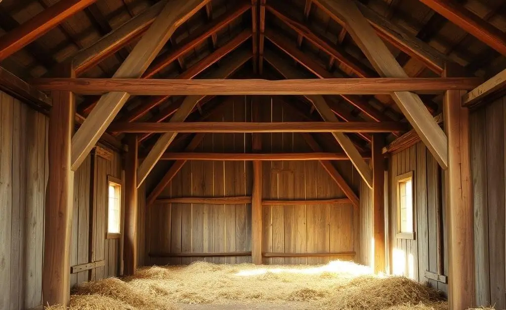 Interior of an untouched barn