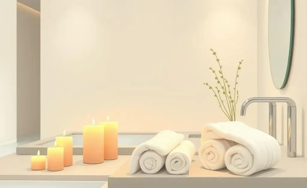 A home bathroom styled like a spa