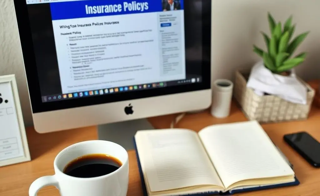 Cozy desk with underwriting material