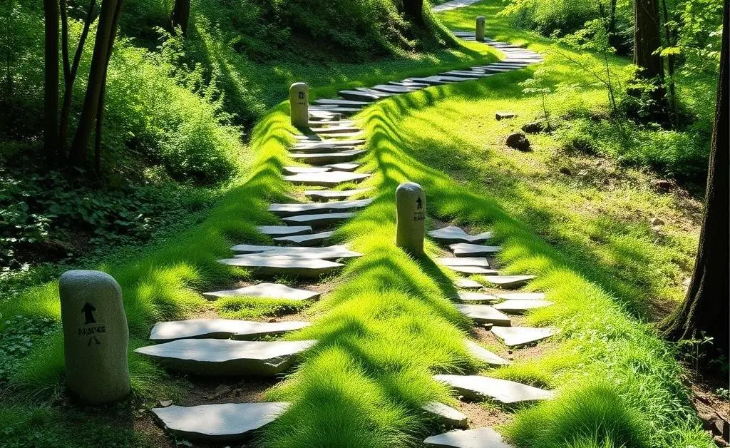 A winding path depicting stages in learning dividend investing