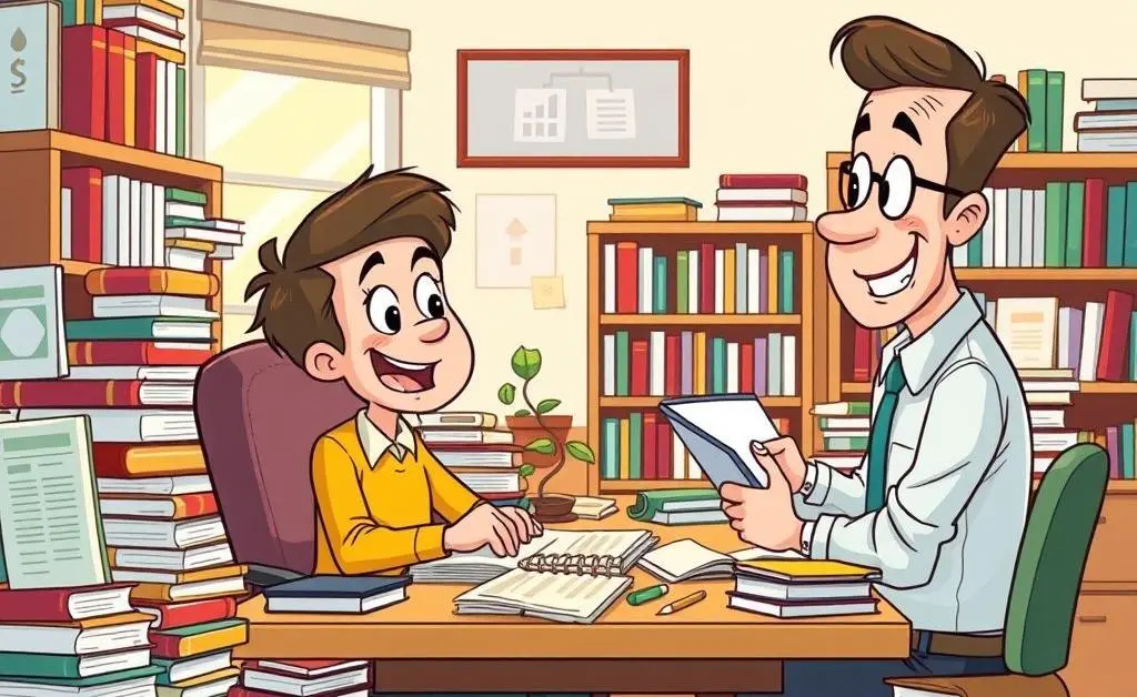 A beginner investor talking to a mentor