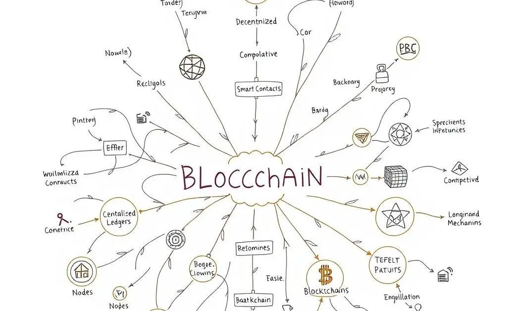 Ecosystem of blockchain elements interconnected