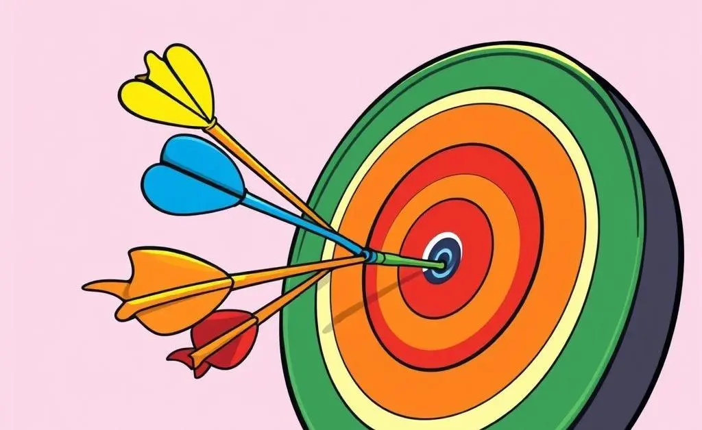 Darts hitting a target representing investing strategies