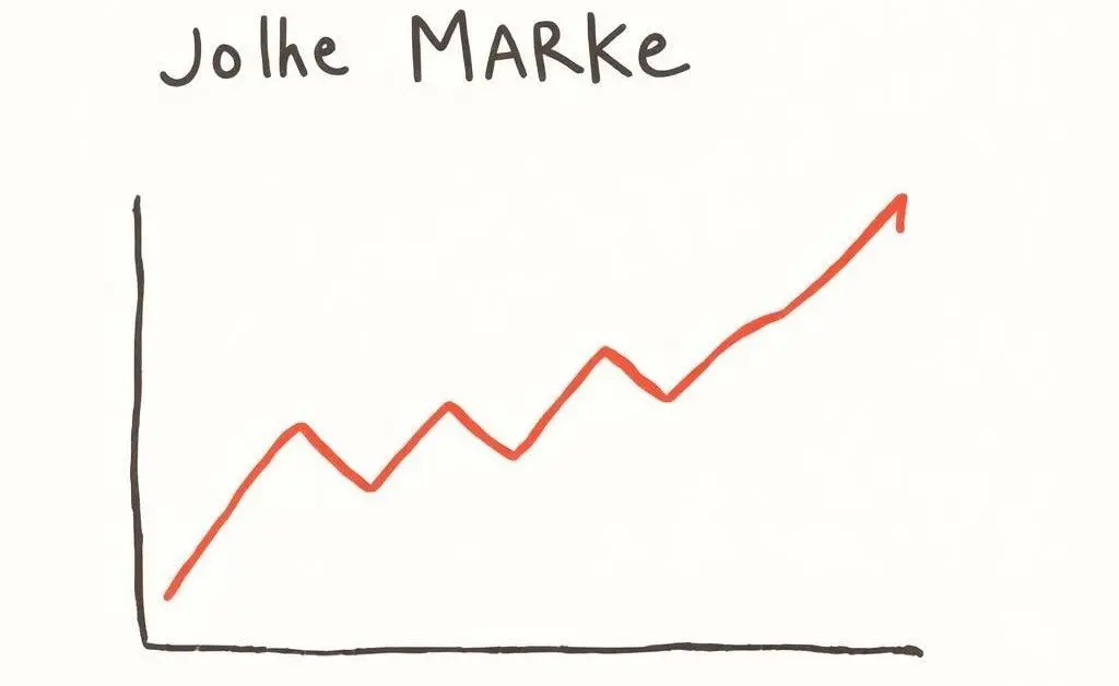 A simple, hand-drawn image depicting a calm market with bonds highlighted.