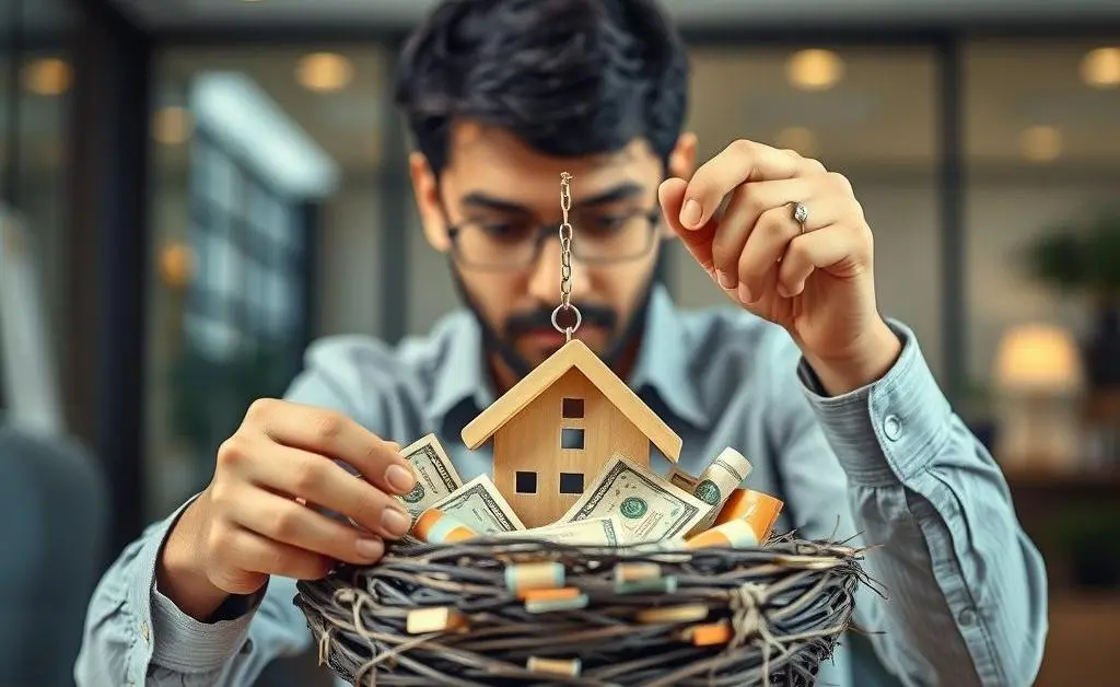 A person building a financial security nest with bonds