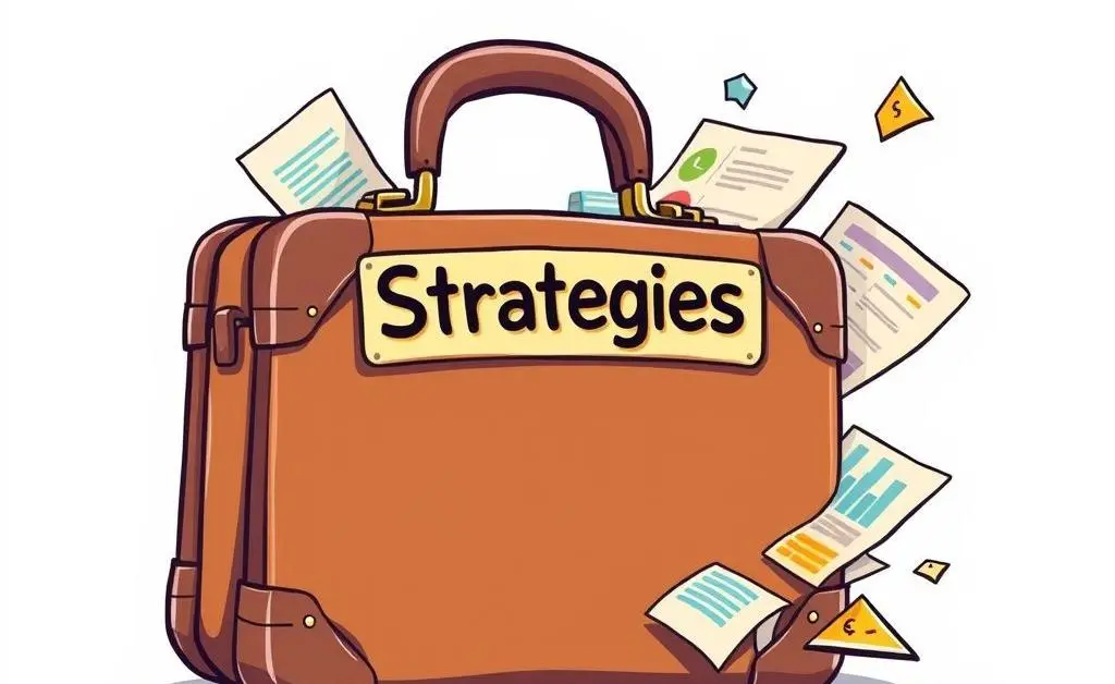 Briefcase spilling out investment strategies