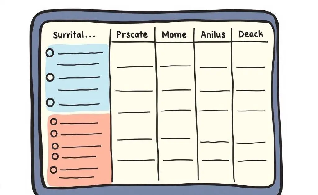 A creative, colorful budget planner with notes and adjustments; cartoon-style.