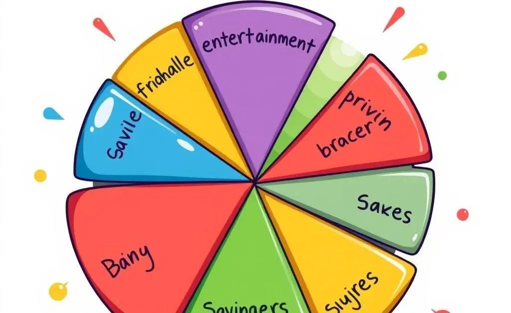 A colorful pie chart illustrating budget categories