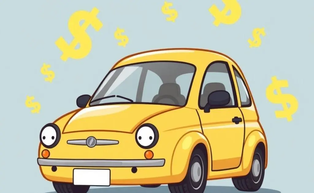 Affordable car with dollar signs