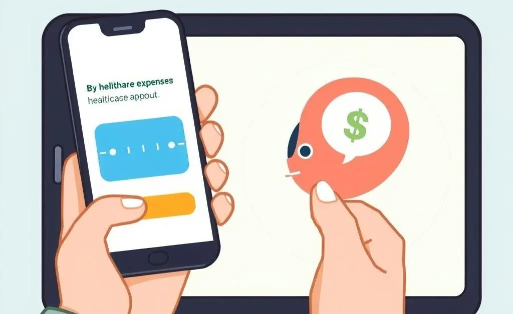 Using a smartphone app to track healthcare expenses.