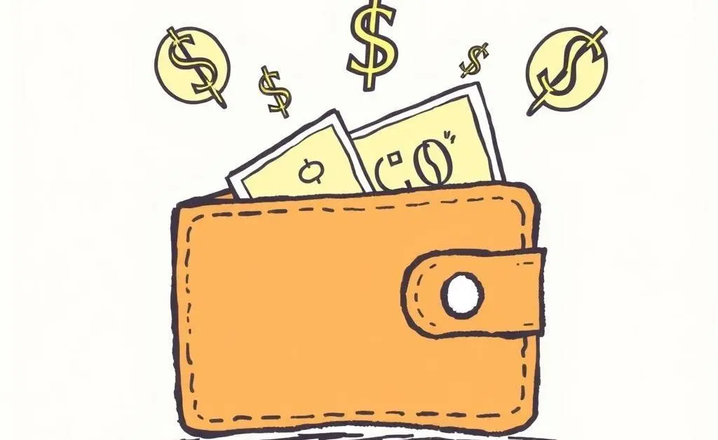 A drawing of a wallet for budget-friendly purchases