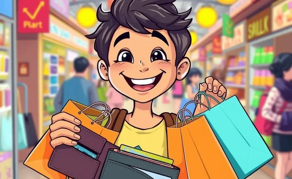 Person shopping with credit cards