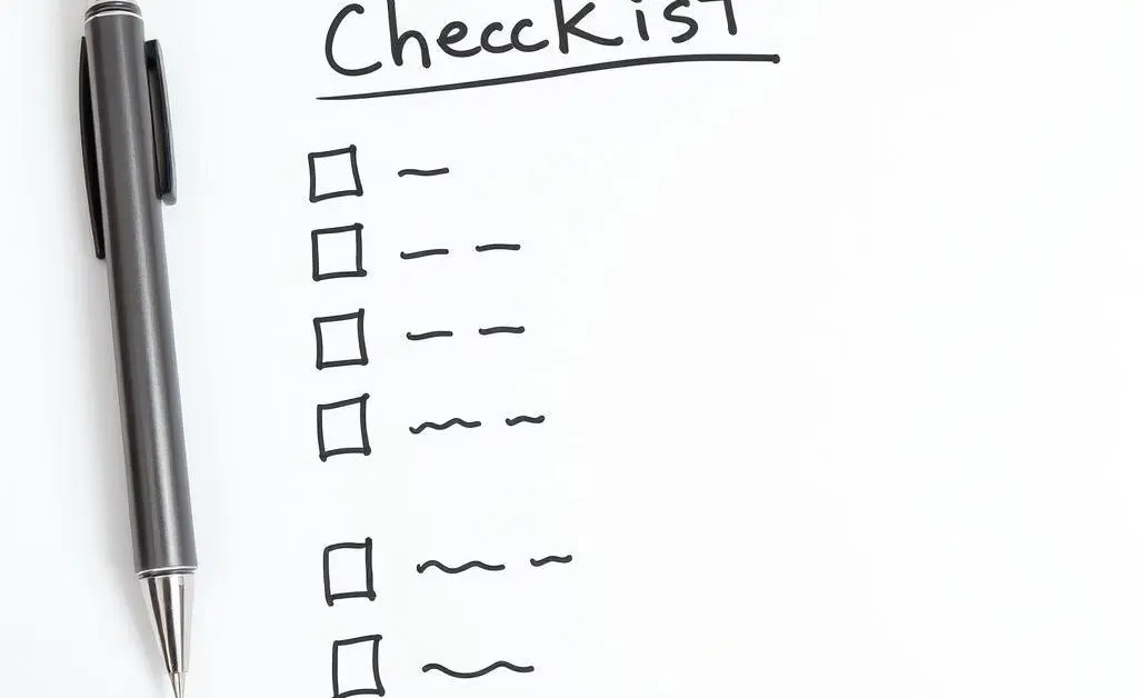 A checklist with financial goals