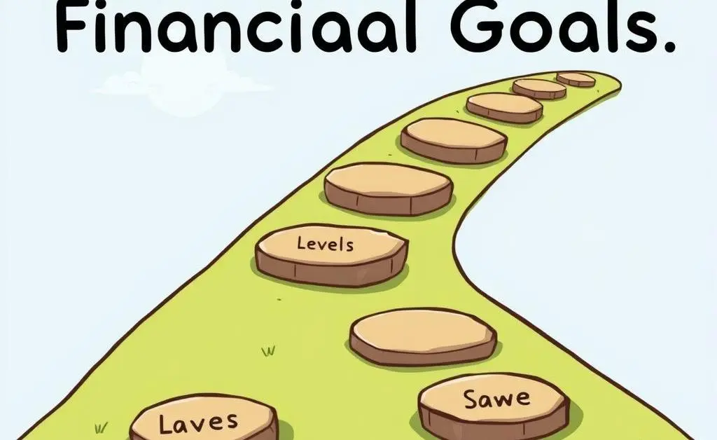 Path of financial goals with stepping stones