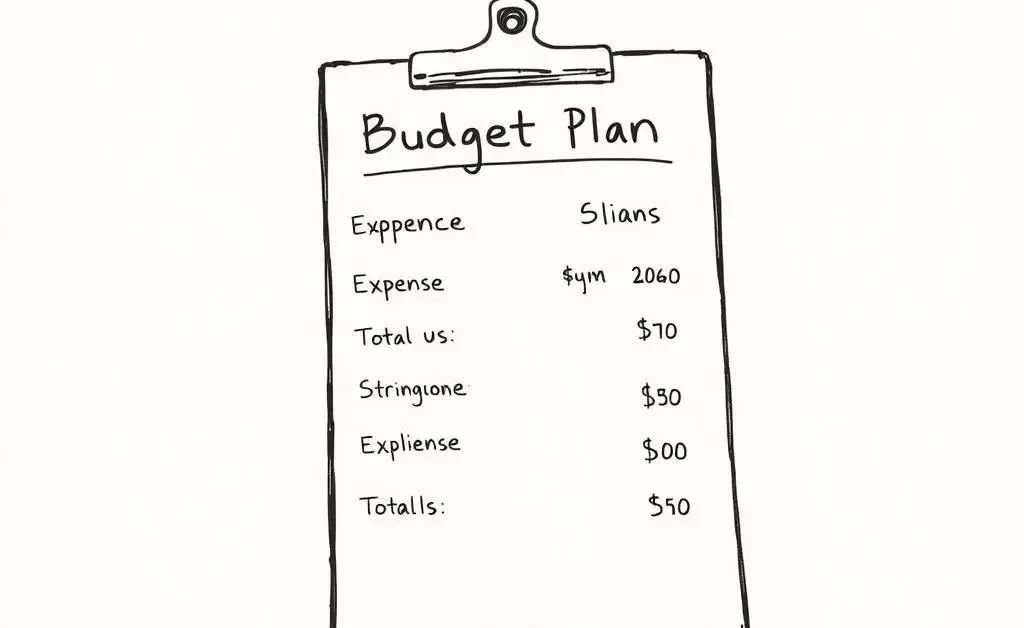 A clipboard displaying a clear budget plan