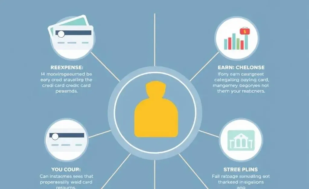 A minimalist infographic showing a budget plan focused on credit card rewards.