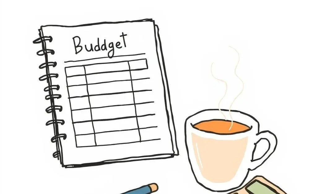 A productive desk setup for financial planning