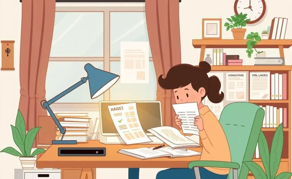 Person organizing budget plans on a desk