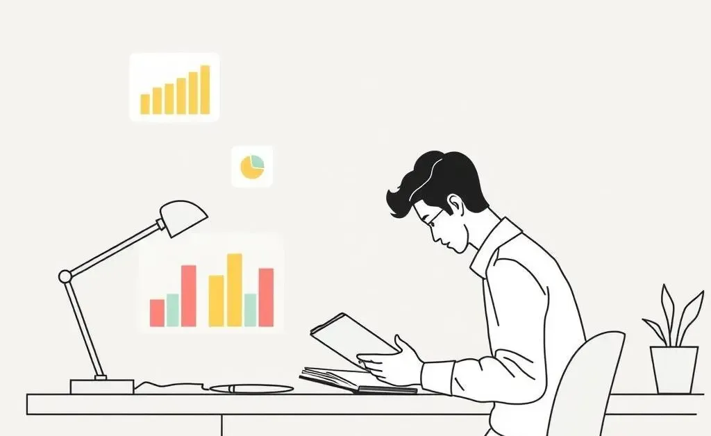 A person working with a budget planner at a desk