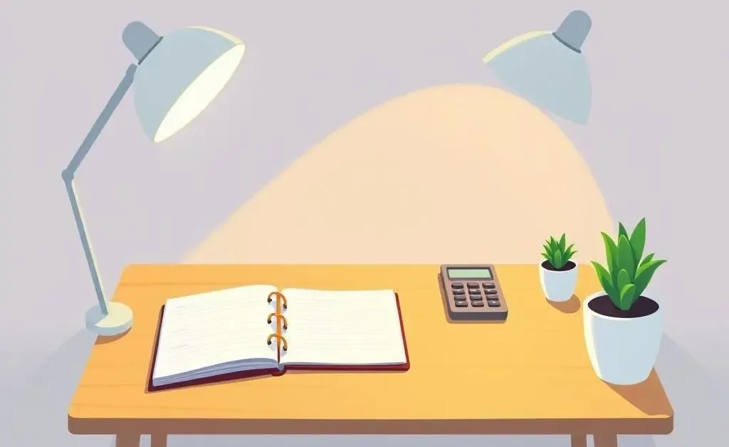 Budget planner on a desk