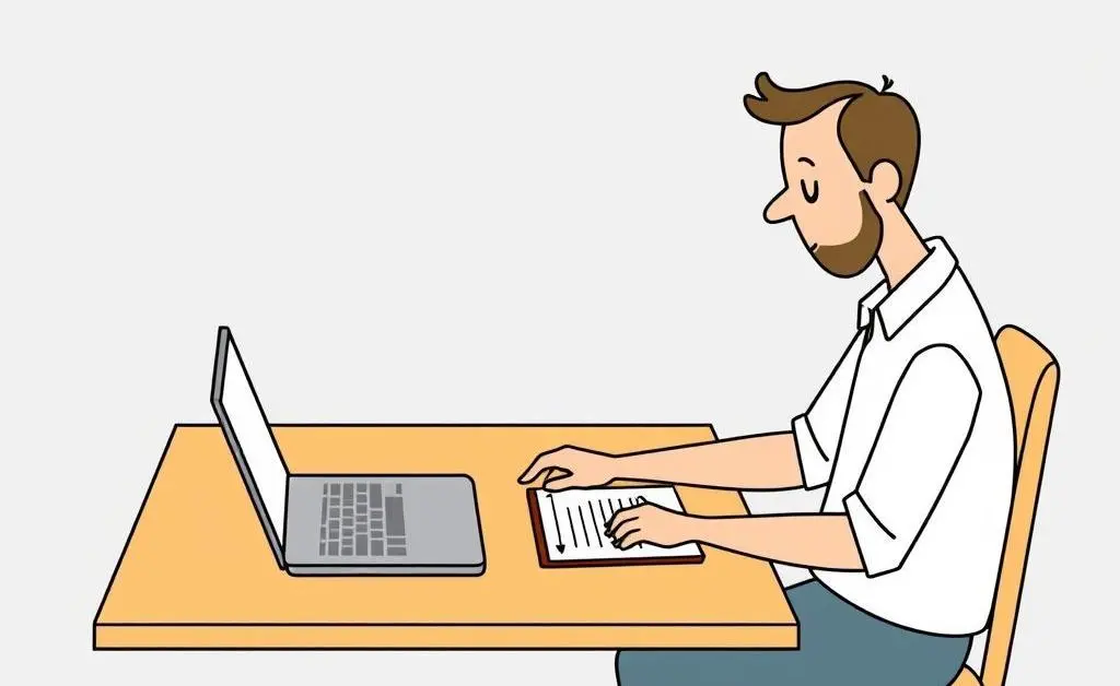 Person planning a budget at their desk.