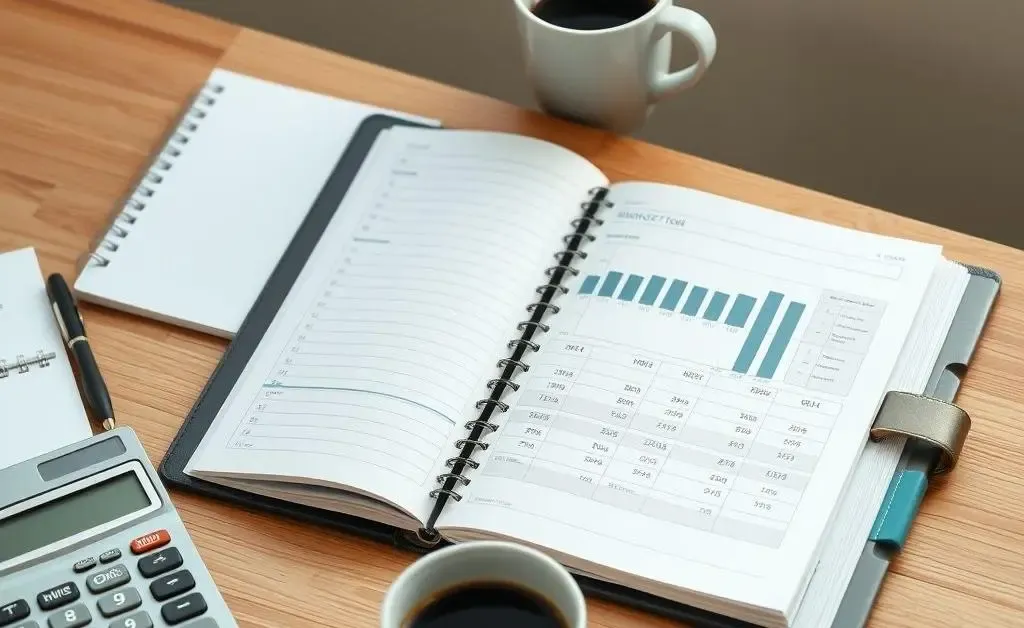 A budget planning desk setup