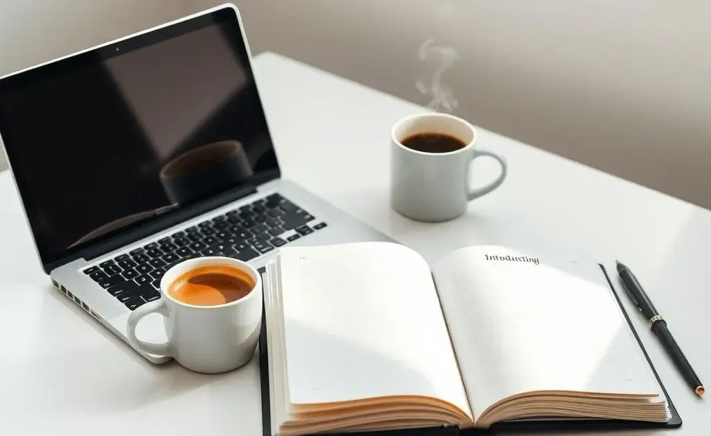 A neat desk with a budgeting planner