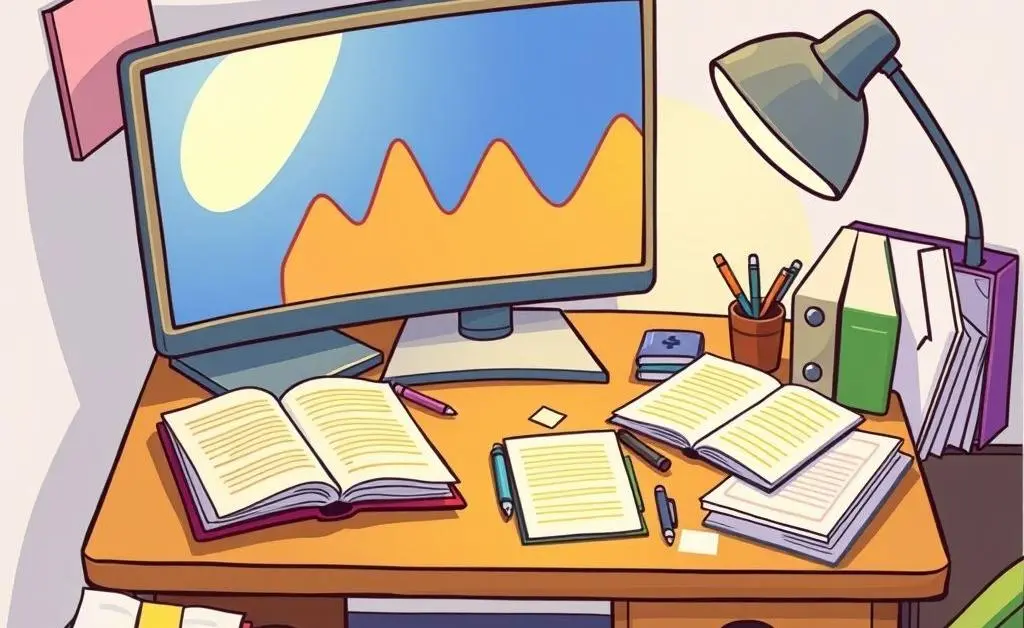 Desk with budget planners and financial charts