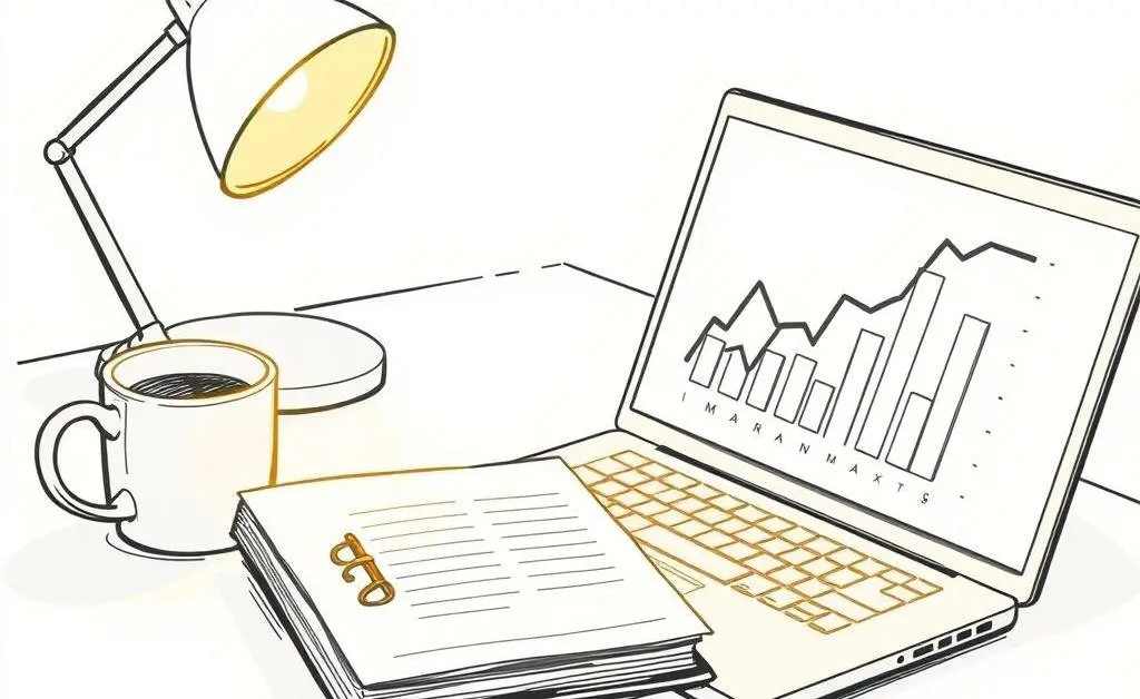 Desktop with budget planner