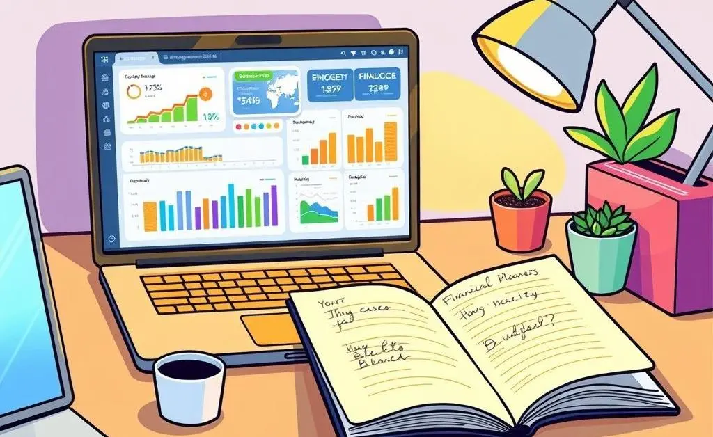 Desk with financial planning tools.