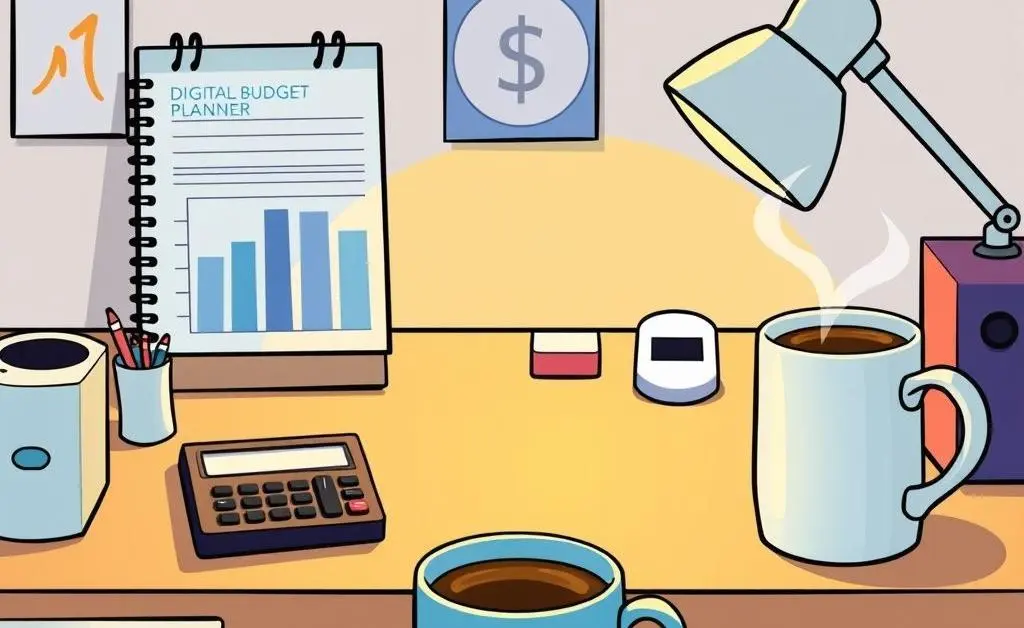 An organized desk with financial planning tools